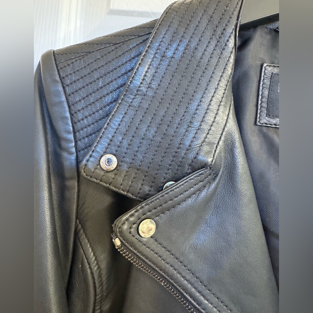 Brand New Women's Black Leather Moto Jacket - Picture 5 of 12